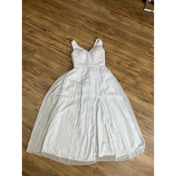Pre-Owned White Bridesmaid Chiffon lace corset Dress  Size: 12 ( see measurement - Picture 9 of 16